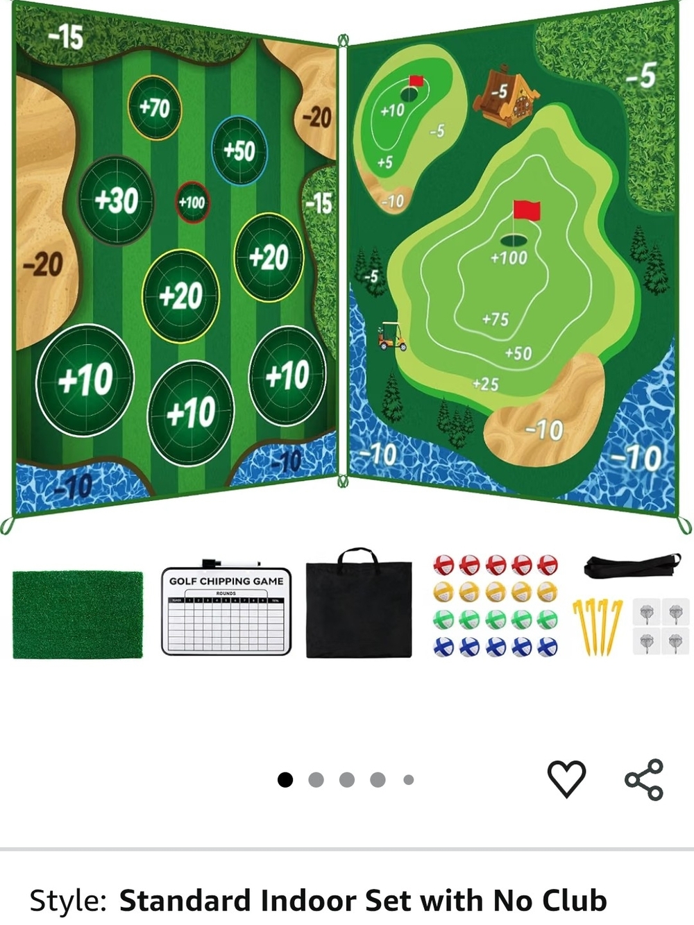 Indoor Golf Chipping Target Mat Set – Green Practice Game